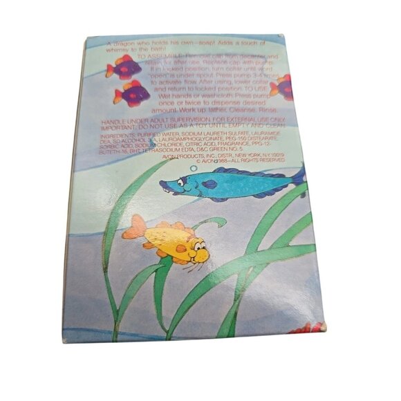 Sudsy Sinclair Blue Dinosaur Kids Liquid Soap Dispenser Set Avon Vintage 1980 - Picture 4 of 9